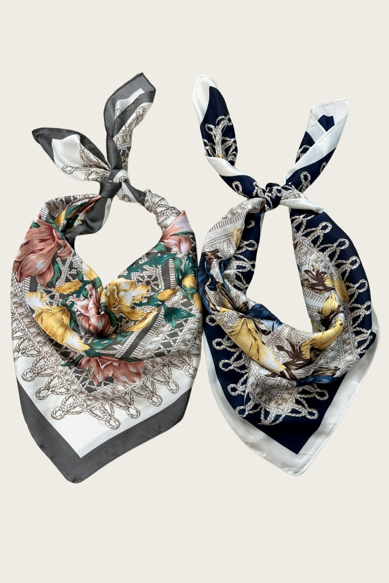 Magnolia Bloom Bandana - Floral Silk Scarf - NeoKira Unlimited
