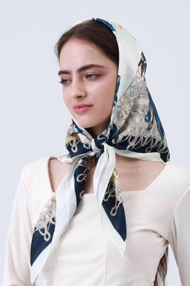 Magnolia Bloom Bandana - Floral Silk Scarf - NeoKira Unlimited