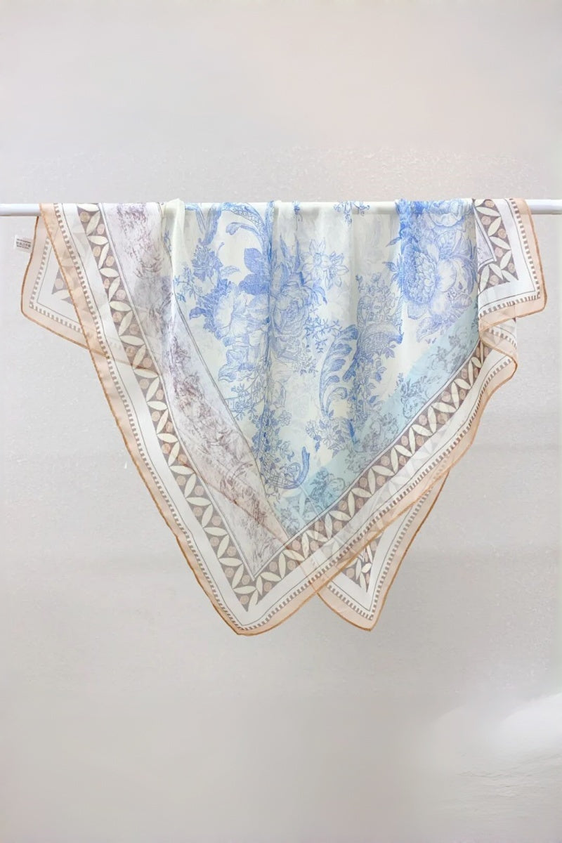Blooming Floral Square Scarf – Spring & Summer Elegance - NeoKira Unlimited