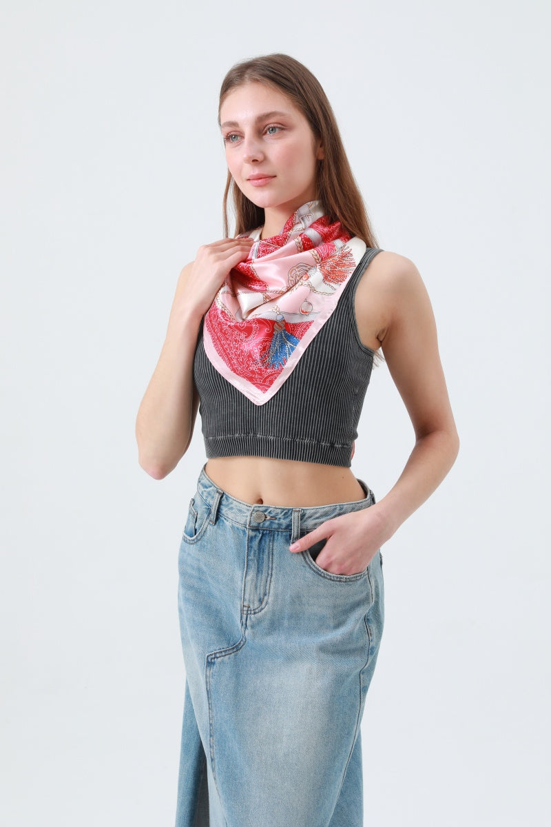 Silky Smooth Printed Square Scarf – Soft & Versatile Neckwear - NeoKira Unlimited