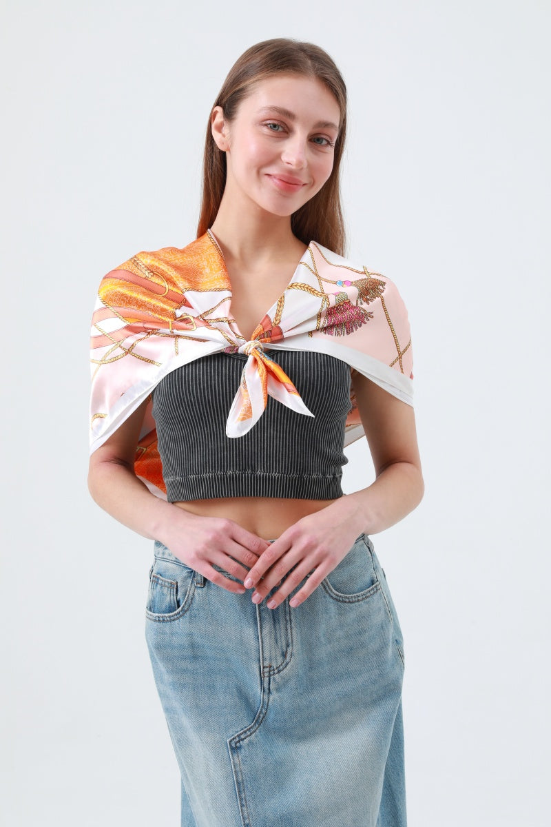 Silky Smooth Printed Square Scarf – Soft & Versatile Neckwear - NeoKira Unlimited