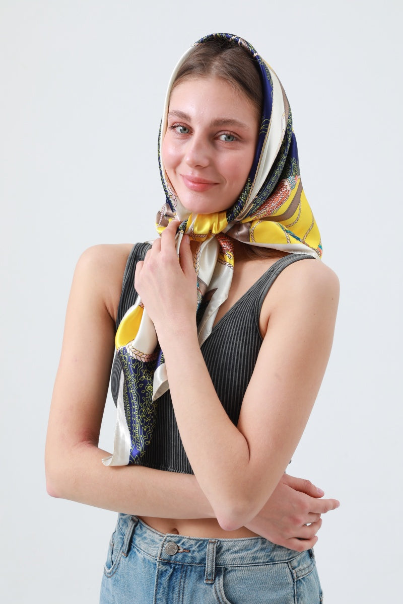 Silky Smooth Printed Square Scarf – Soft & Versatile Neckwear - NeoKira Unlimited