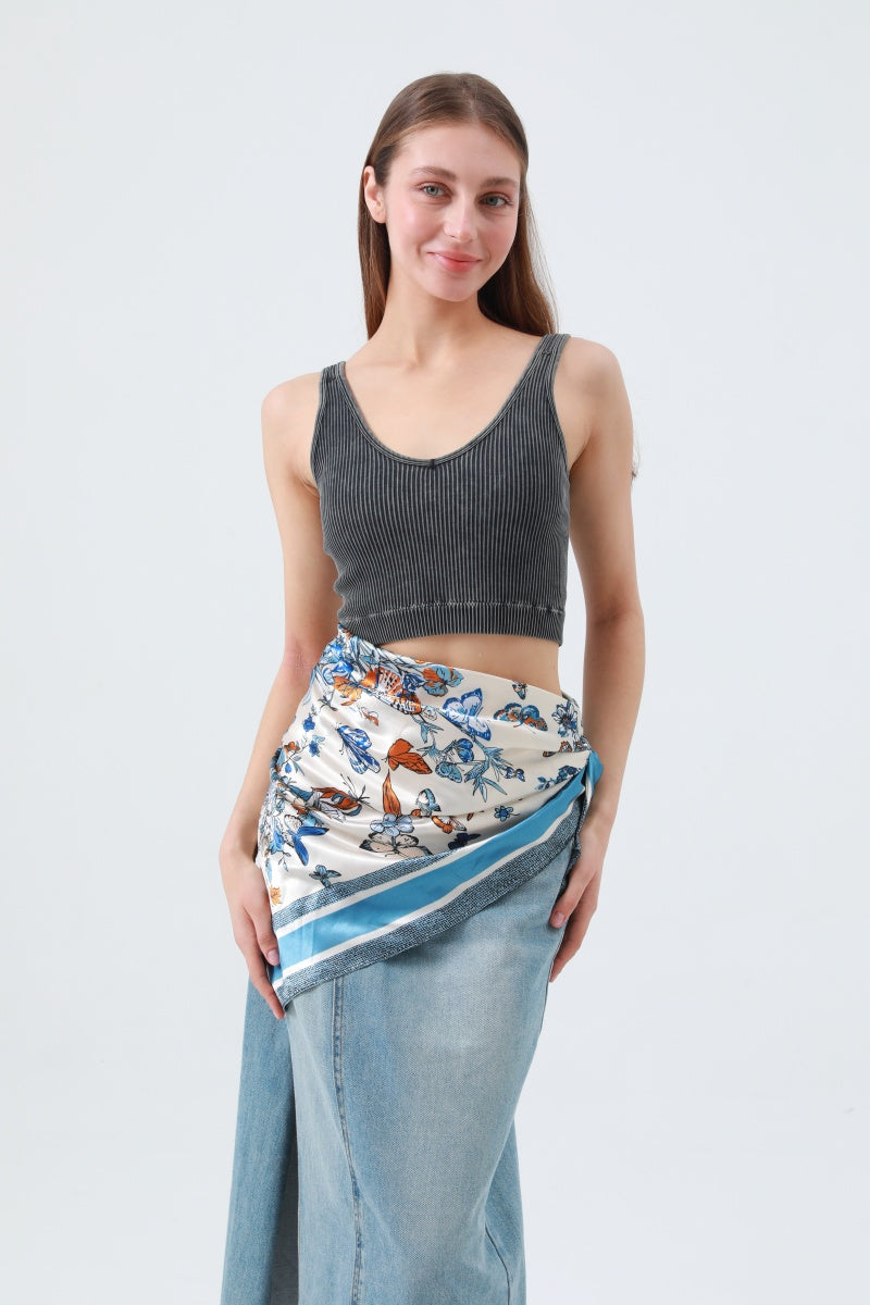 Silky Butterfly Floral Bandana – Summer Staple Scarf - NeoKira Unlimited
