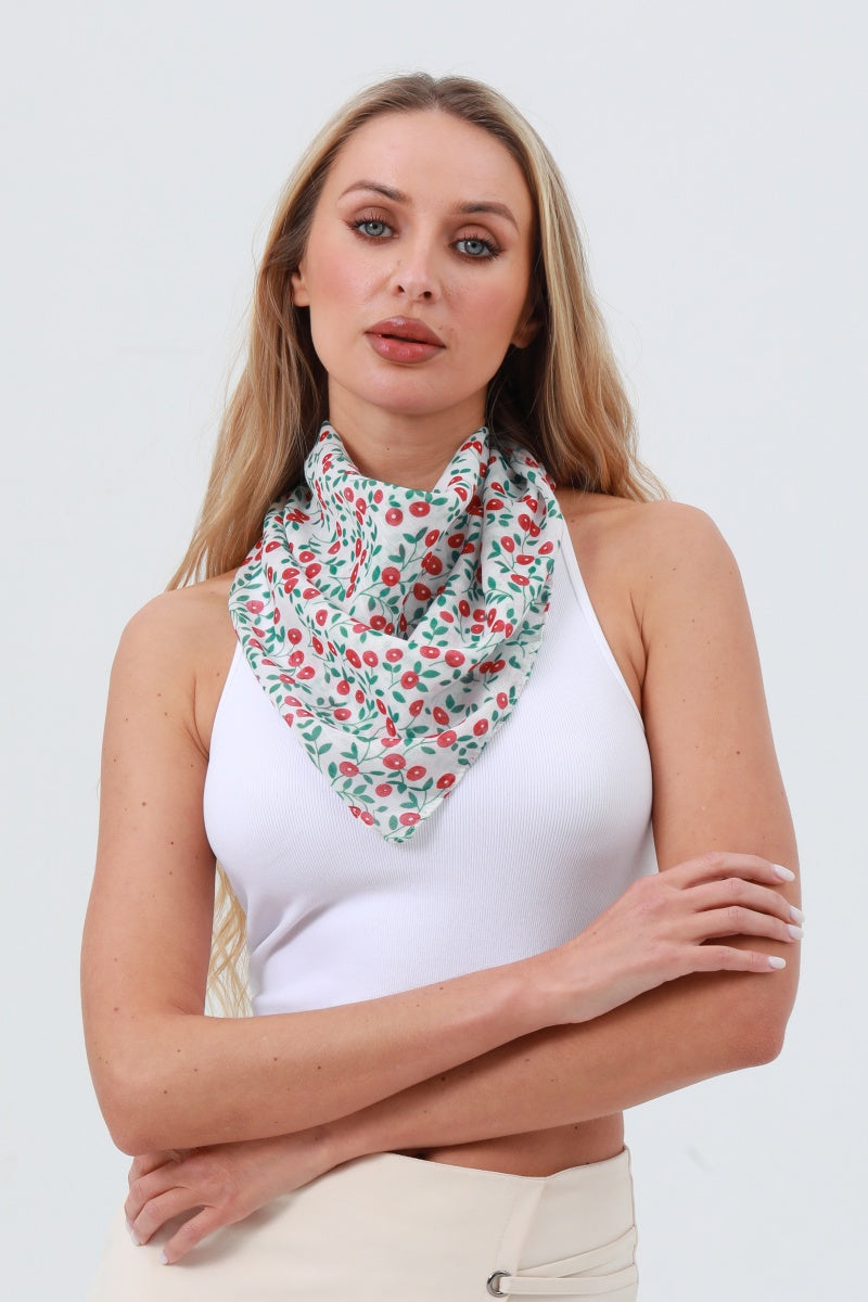 Printed Square Scarf – Lightweight & Versatile Spring Summer Accessory - NeoKira Unlimited
