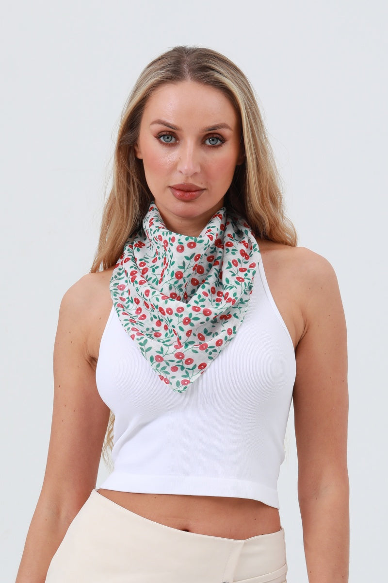 Printed Square Scarf – Lightweight & Versatile Spring Summer Accessory - NeoKira Unlimited