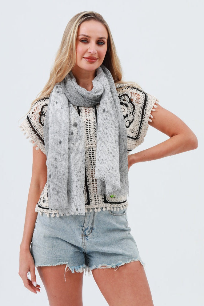 Tie-Dye Ribbed Oblong Scarf – Fringed & Artistic Wrap 🎨🧣 - NeoKira Unlimited