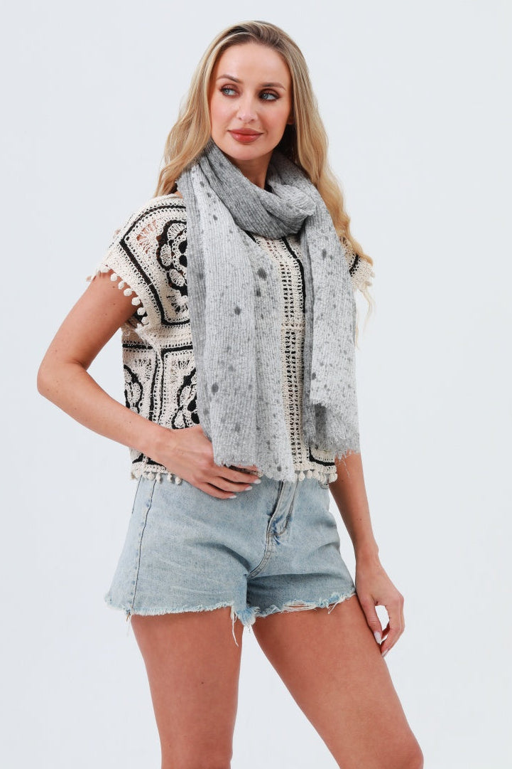 Tie-Dye Ribbed Oblong Scarf – Fringed & Artistic Wrap 🎨🧣 - NeoKira Unlimited