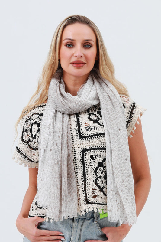 Tie-Dye Ribbed Oblong Scarf – Fringed & Artistic Wrap - NeoKira Unlimited