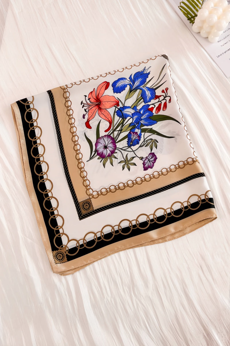 Floral Vine Print Scarf – Silky Lightweight Neck & Head Wear - NeoKira Unlimited