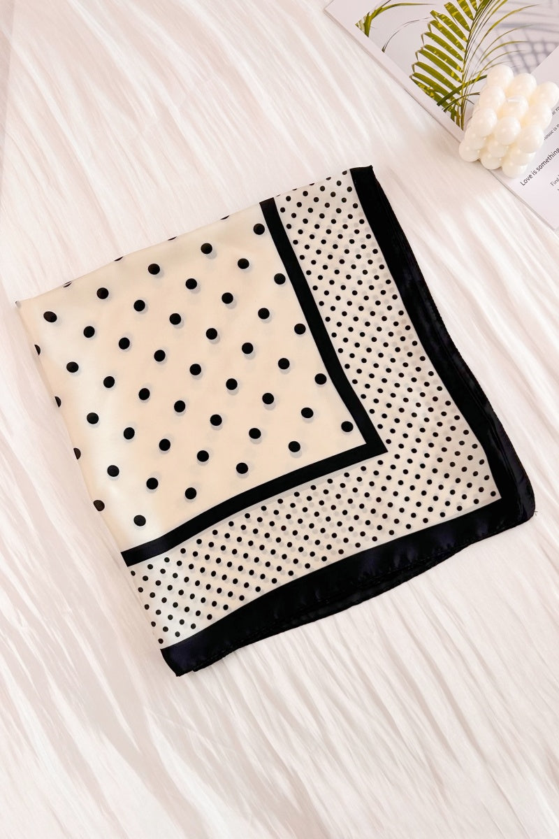Polka Dot Scarf with Contrast Border - Summer Staple Accessory - NeoKira Unlimited