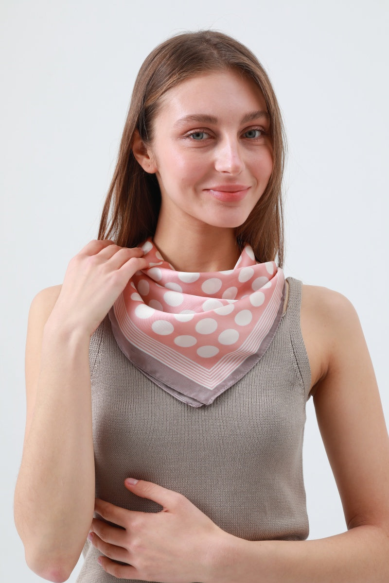 Oversized White Dots & Linear Print Scarf – Fresh Summer Bandana 〰 - NeoKira Unlimited