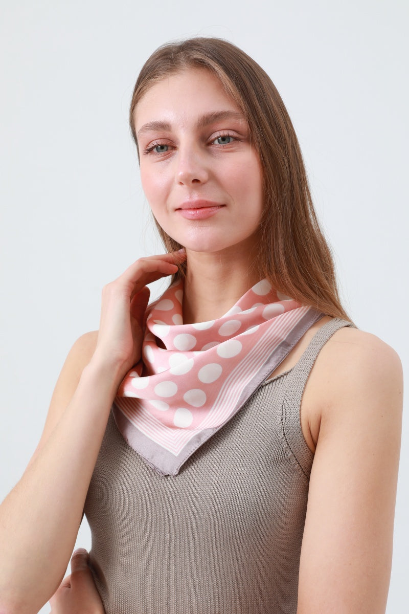 Oversized White Dots & Linear Print Scarf – Fresh Summer Bandana 〰 - NeoKira Unlimited