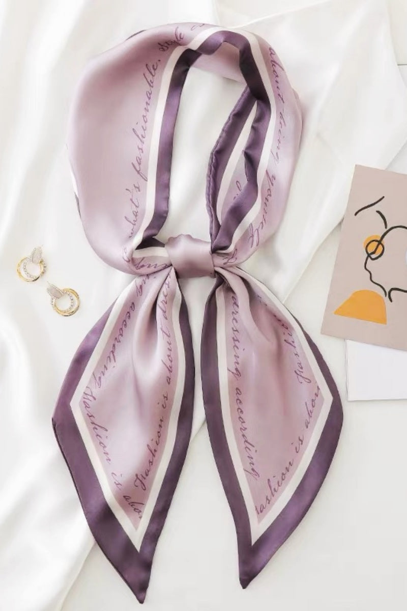 Words to Wear: Fashion Quote Print Satin Silky Scarf - NeoKira Unlimited