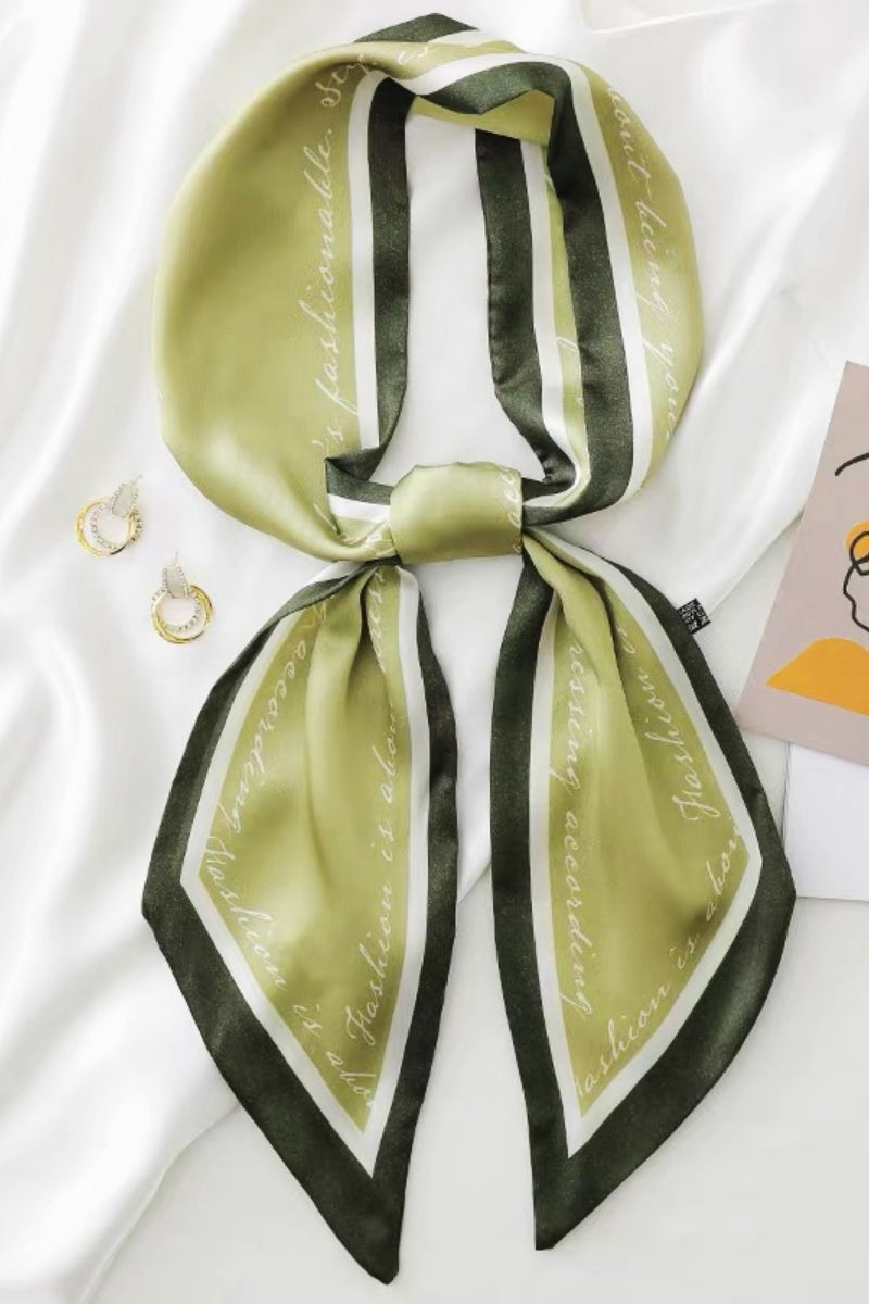 Words to Wear: Fashion Quote Print Satin Silky Scarf - NeoKira Unlimited