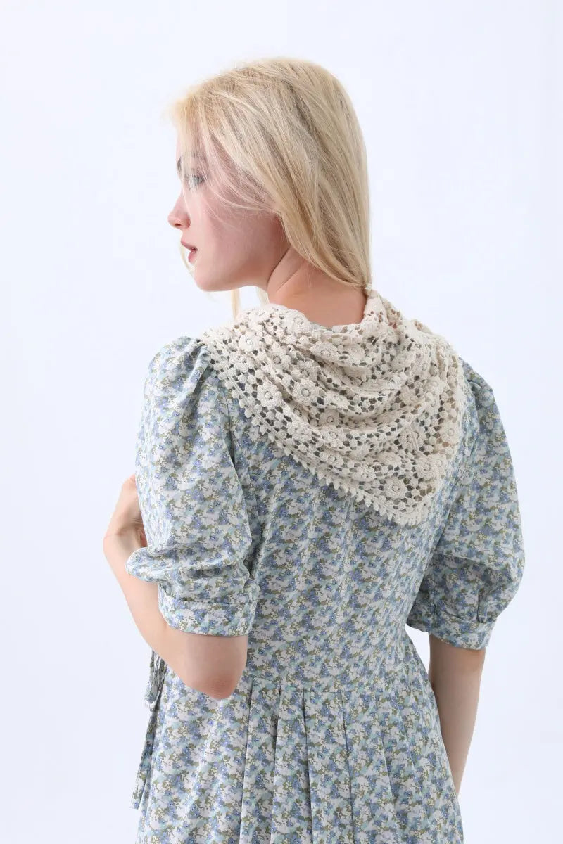 Boho Crochet Lace Head Scarf – Lightweight Floral Knit Headband - NeoKira Unlimited