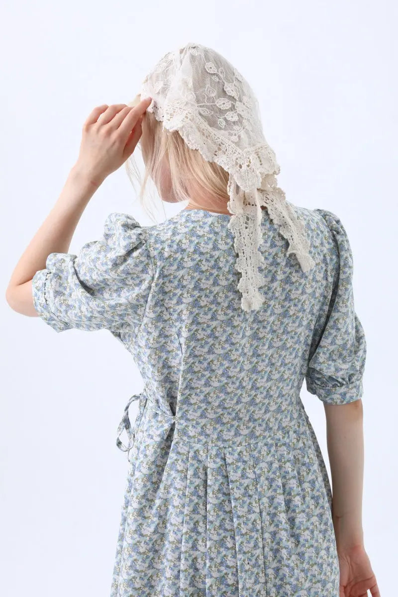 Sheer Floral Embroidered Lace Head Wrap – Romantic Mesh Hair Bandana - NeoKira Unlimited