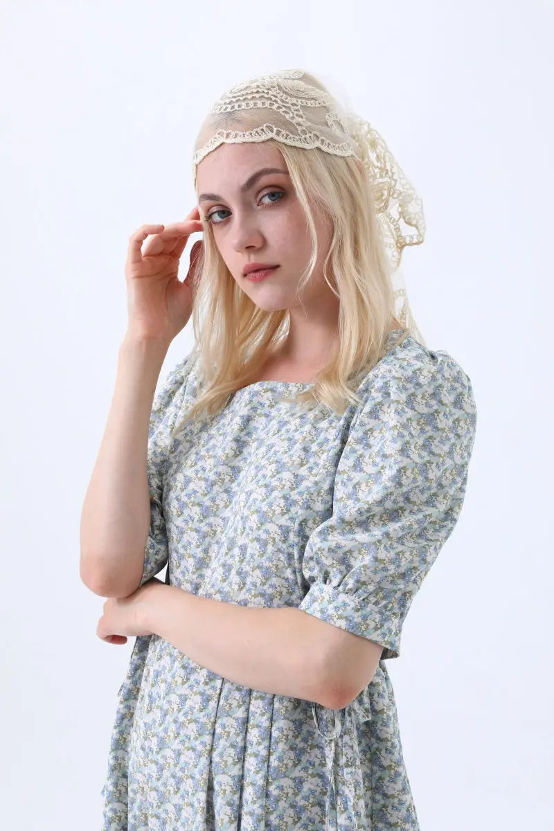 Boho Sheer Lace Headscarf – Retro Embroidered Triangle Hair Scarf for Women - NeoKira Unlimited