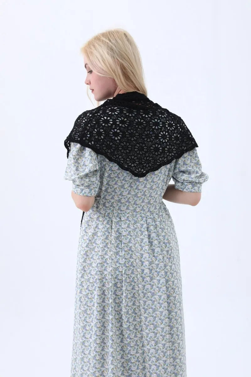 Bohemian Crochet Lace Triangle Shawl – Lightweight Head Wrap & Cover-Up - NeoKira Unlimited