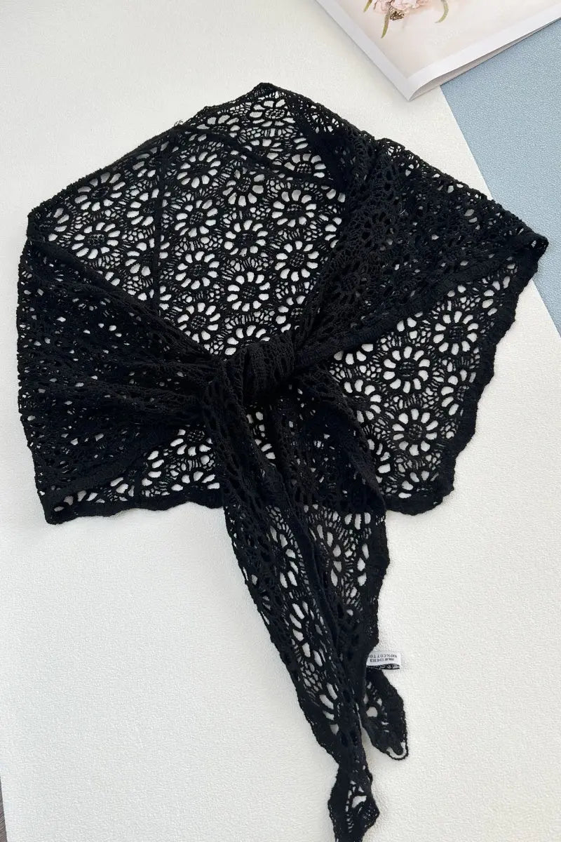 Bohemian Crochet Lace Triangle Shawl – Lightweight Head Wrap & Cover-Up - NeoKira Unlimited