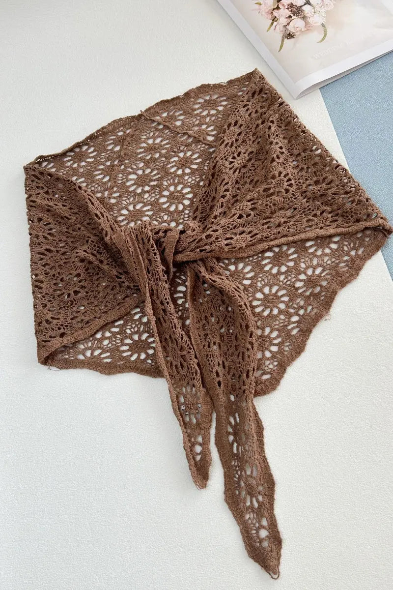 Bohemian Crochet Lace Triangle Shawl – Lightweight Head Wrap & Cover-Up - NeoKira Unlimited