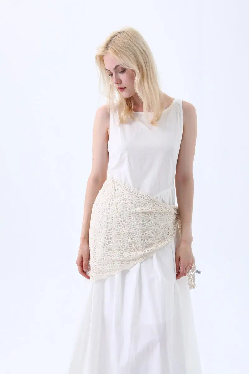 Bohemian Crochet Lace Triangle Shawl – Lightweight Head Wrap & Cover-Up - NeoKira Unlimited