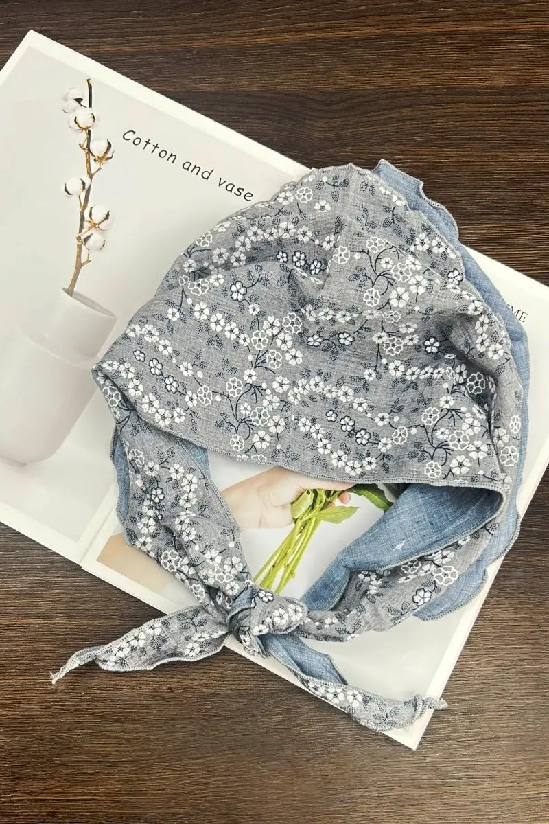 Floral Print Cotton Bandana Scarf – Versatile Head and Neck Accessory for Women - NeoKira Unlimited