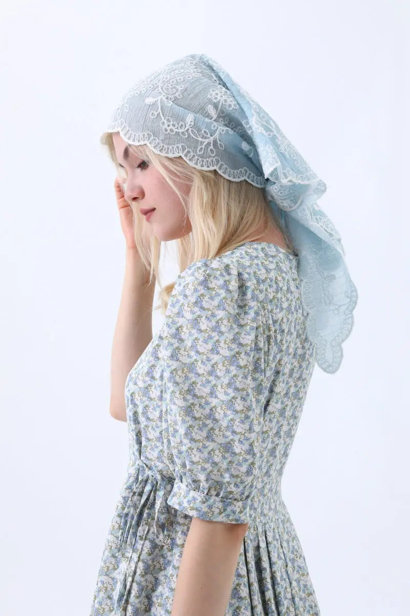 Boho Floral Embroidered Triangle Headscarf – Lightweight Casual Scarf - NeoKira Unlimited