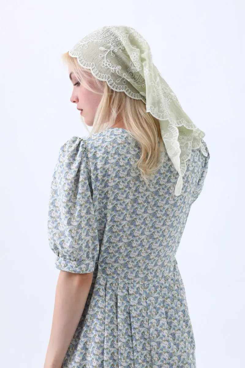 Boho Floral Embroidered Triangle Headscarf – Lightweight Casual Scarf - NeoKira Unlimited