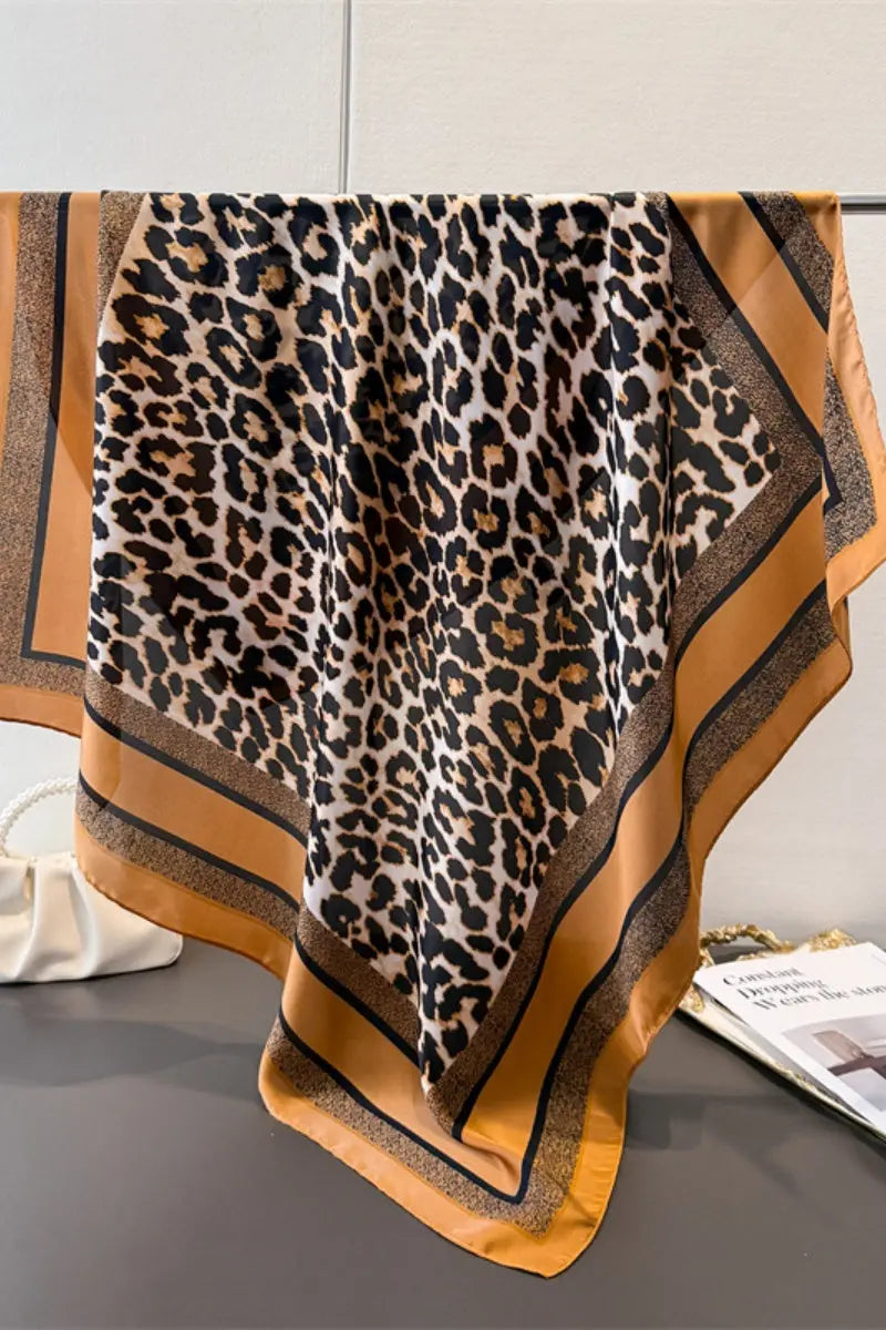 Stylish Leopard Print Satin Scarf – 3 Ways: Head, Neck & Waist Wrap - NeoKira Unlimited