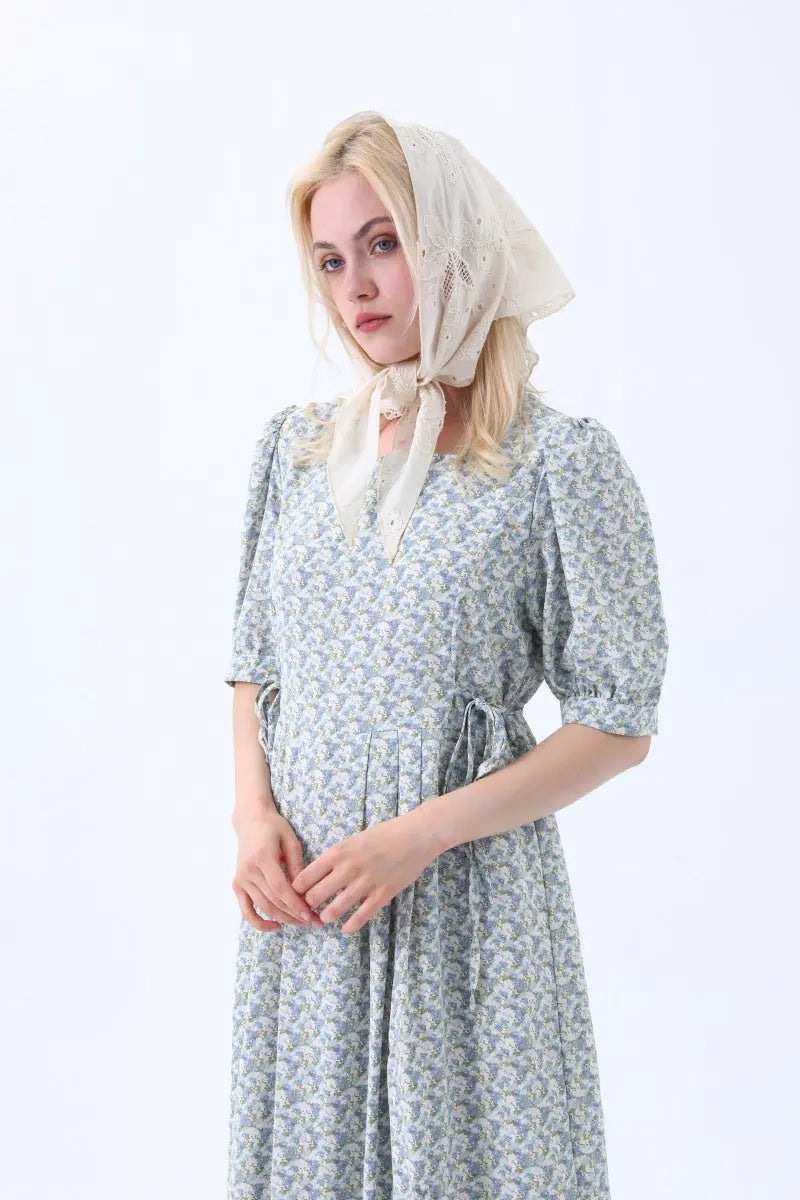 Floral Embroidered Cotton Triangle Headscarf – Vintage Boho Wrap - NeoKira Unlimited
