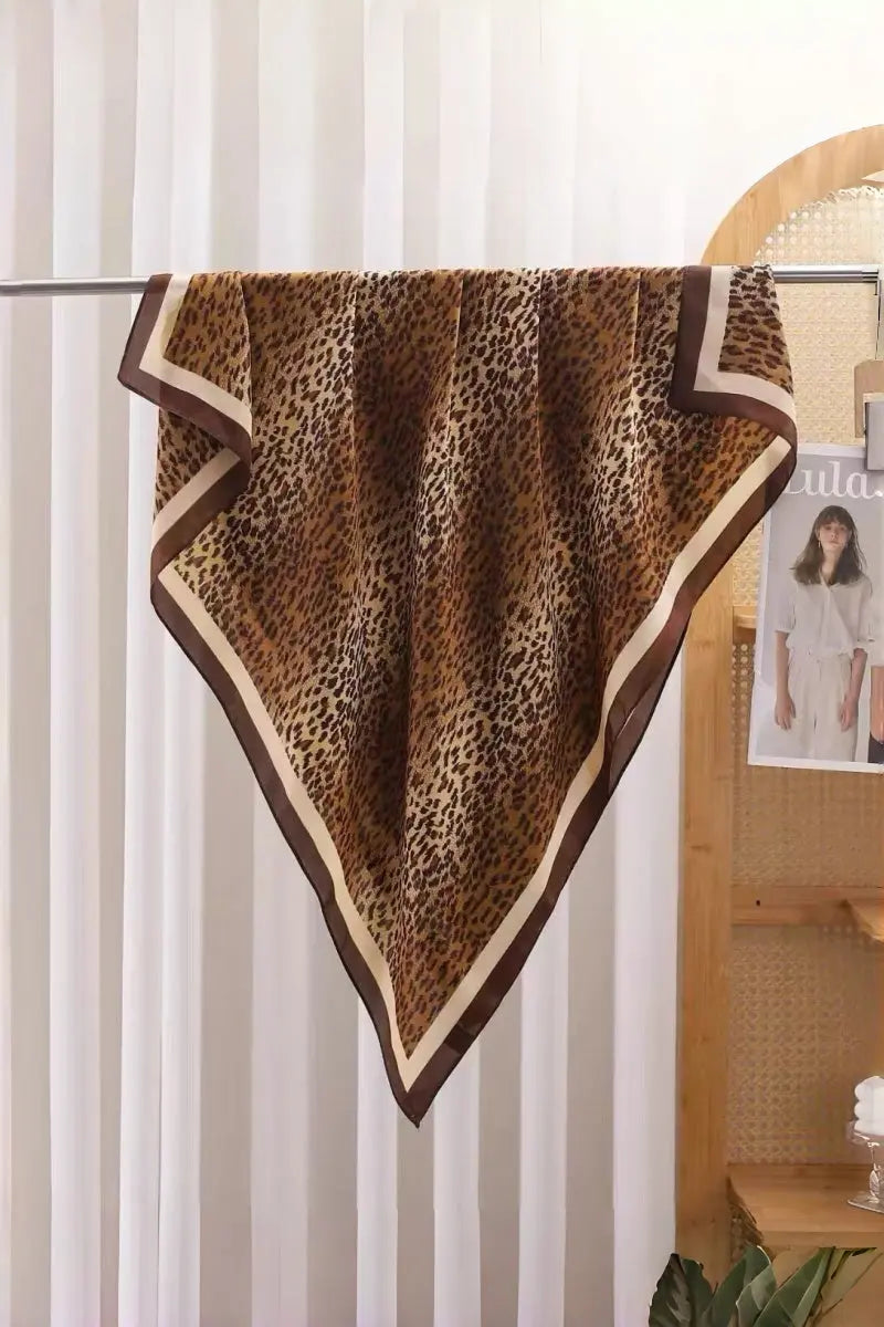 Classic Leopard Print Silk Scarf – Multi Purpose Neck & Head Wrap - NeoKira Unlimited
