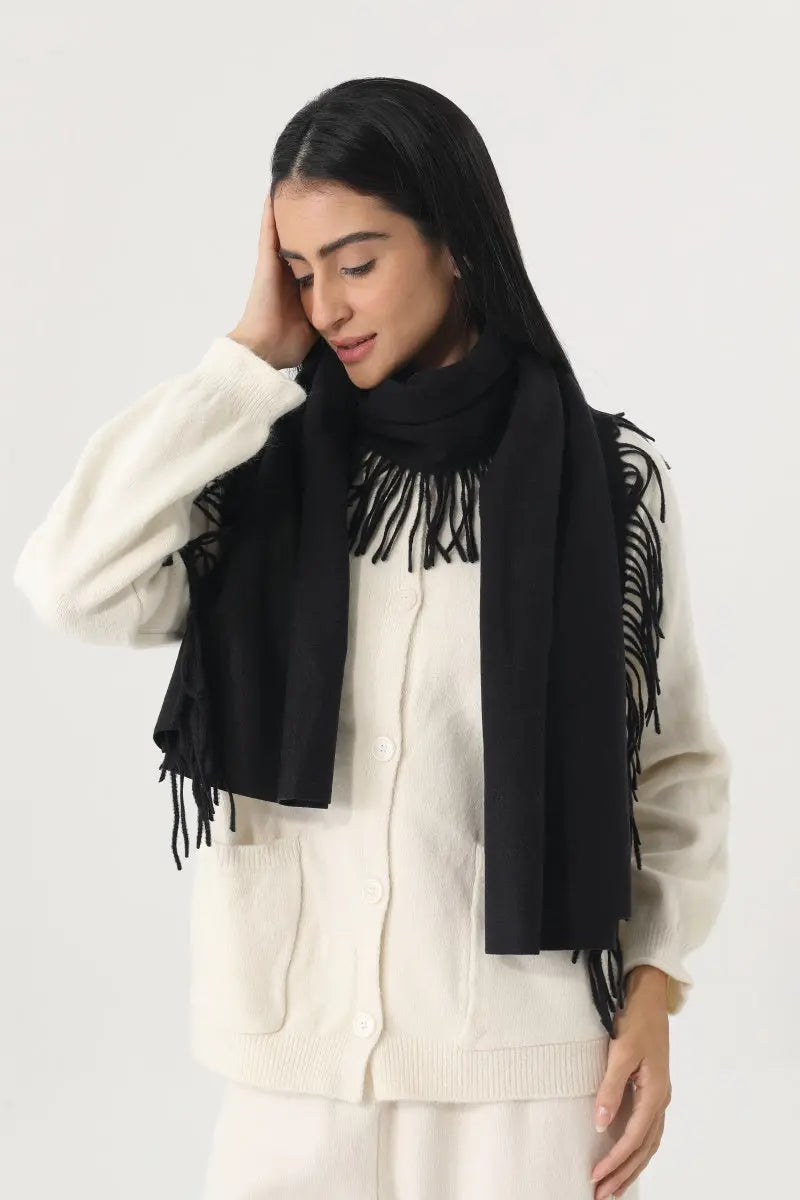 Solid Color Tassel Women Soft Thick Warm Winter Shawl 🧸🧣 - NeoKira Unlimited