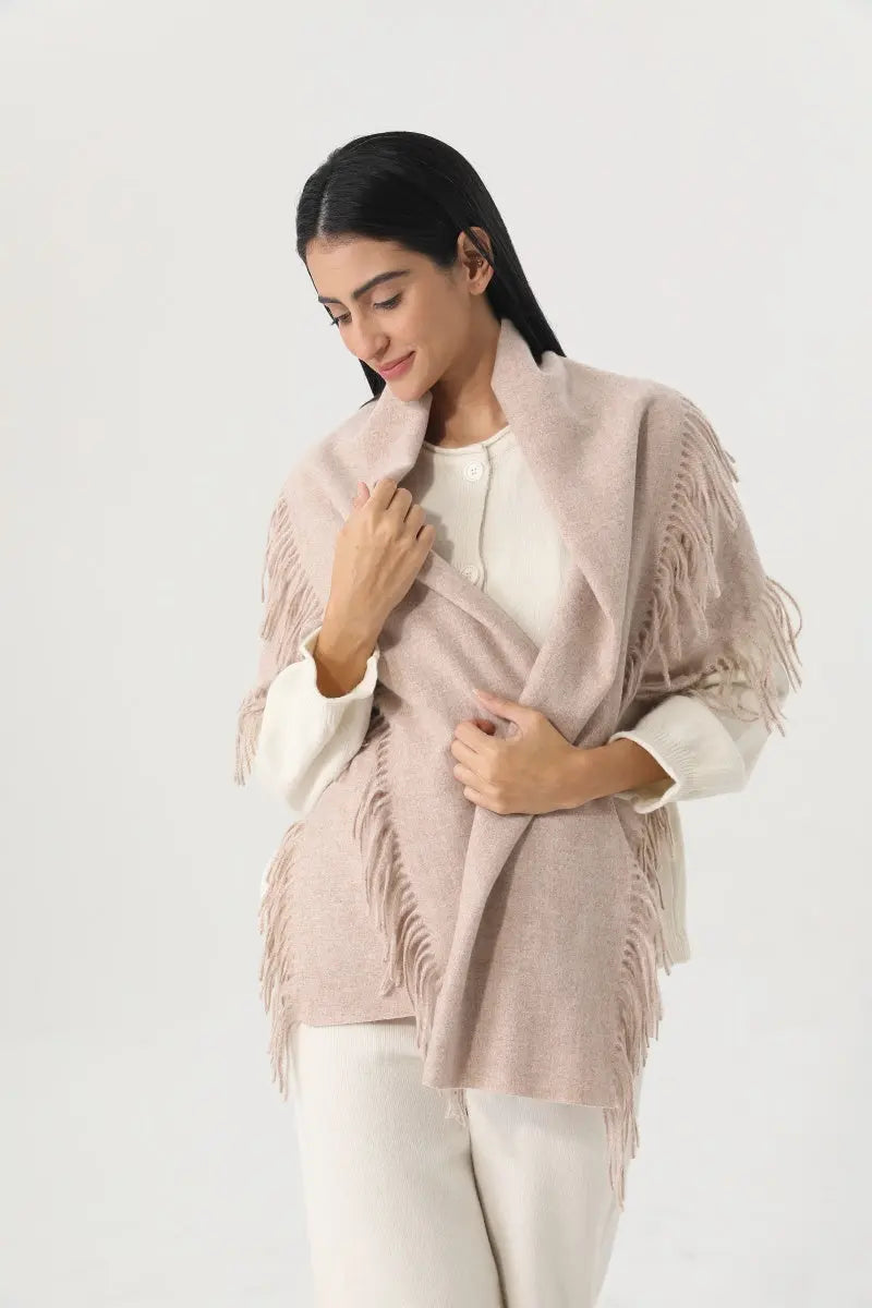 Solid Color Tassel Women Soft Thick Warm Winter Shawl 🧸🧣 - NeoKira Unlimited