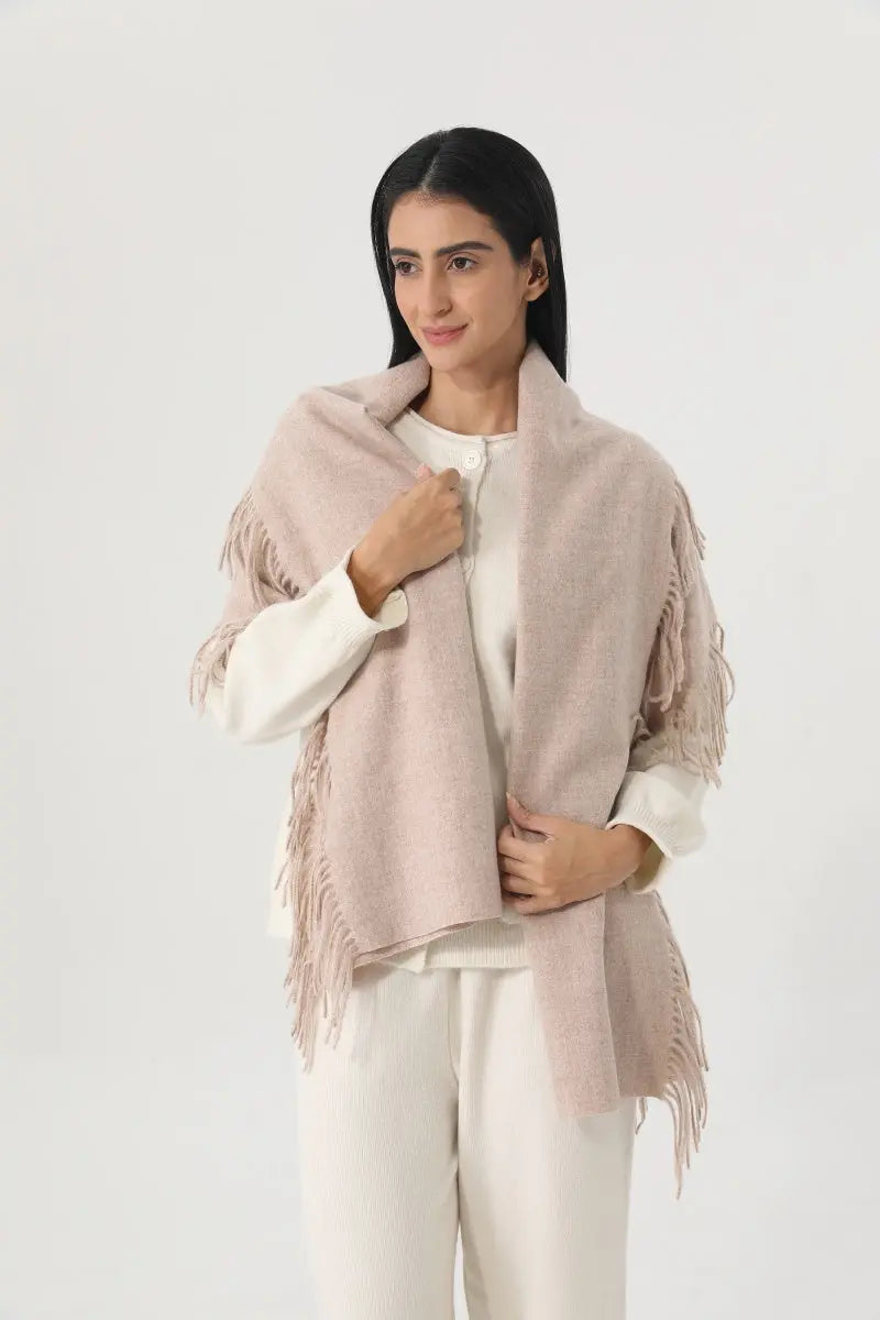 Solid Color Tassel Women Soft Thick Warm Winter Shawl 🧸🧣 - NeoKira Unlimited