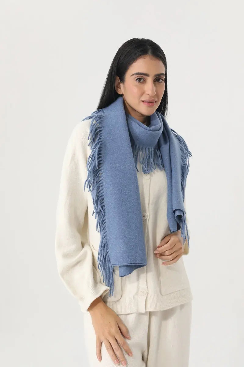 Solid Color Tassel Women Soft Thick Warm Winter Shawl 🧸🧣 - NeoKira Unlimited