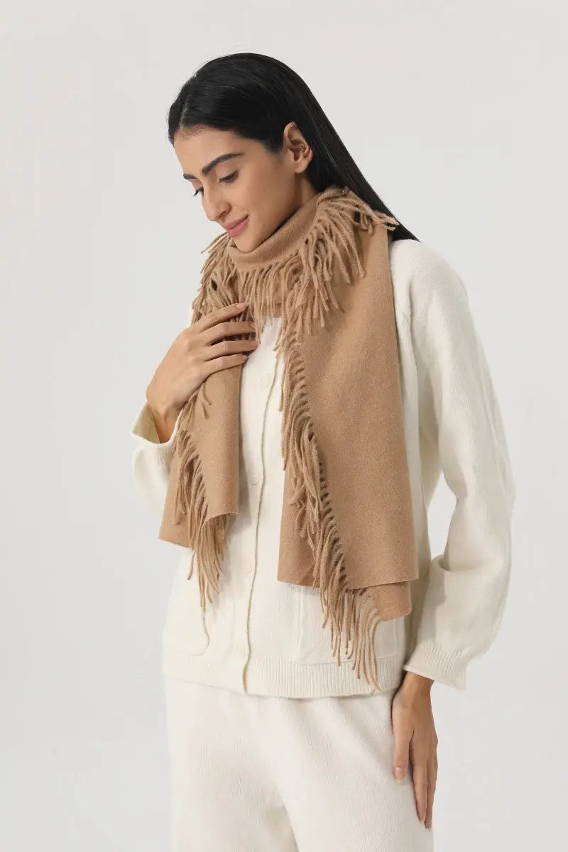 Solid Color Tassel Women Soft Thick Warm Winter Shawl 🧸🧣 - NeoKira Unlimited