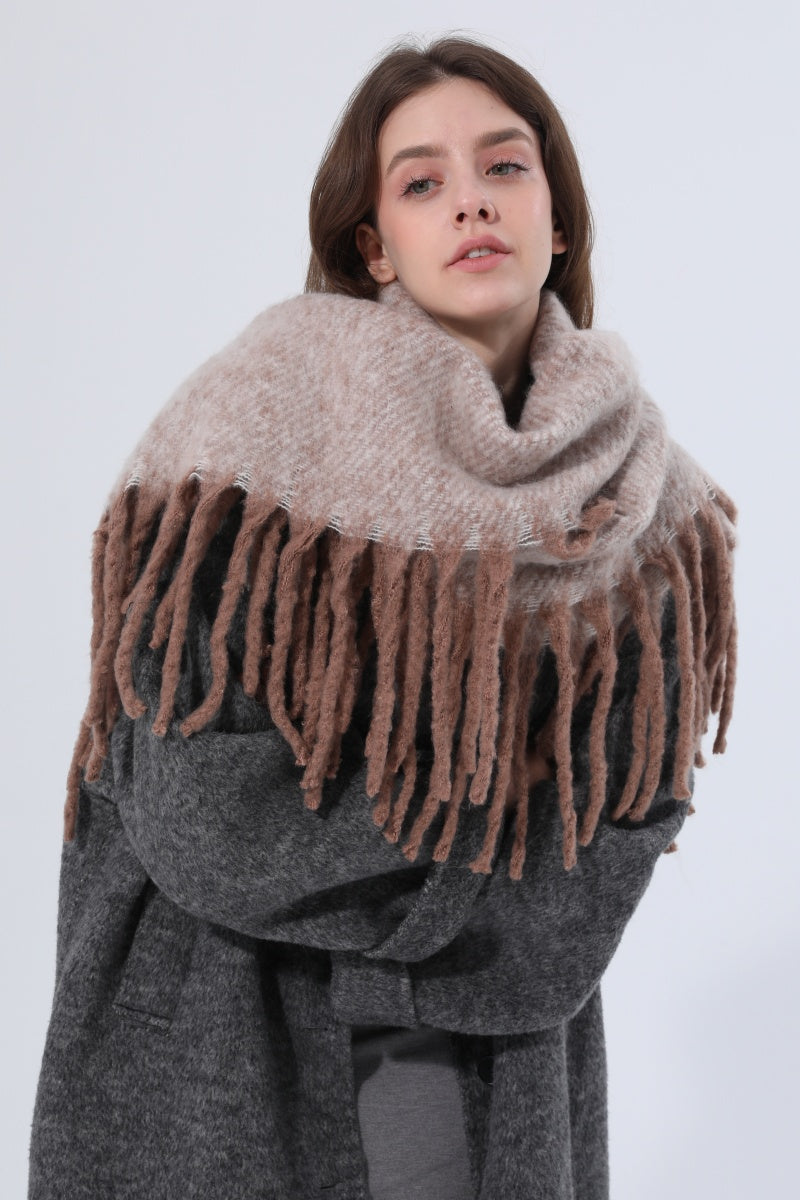 Women Thick Knit Chunky Tassel Winter Scarf Shawl Wrap - NeoKira Unlimited