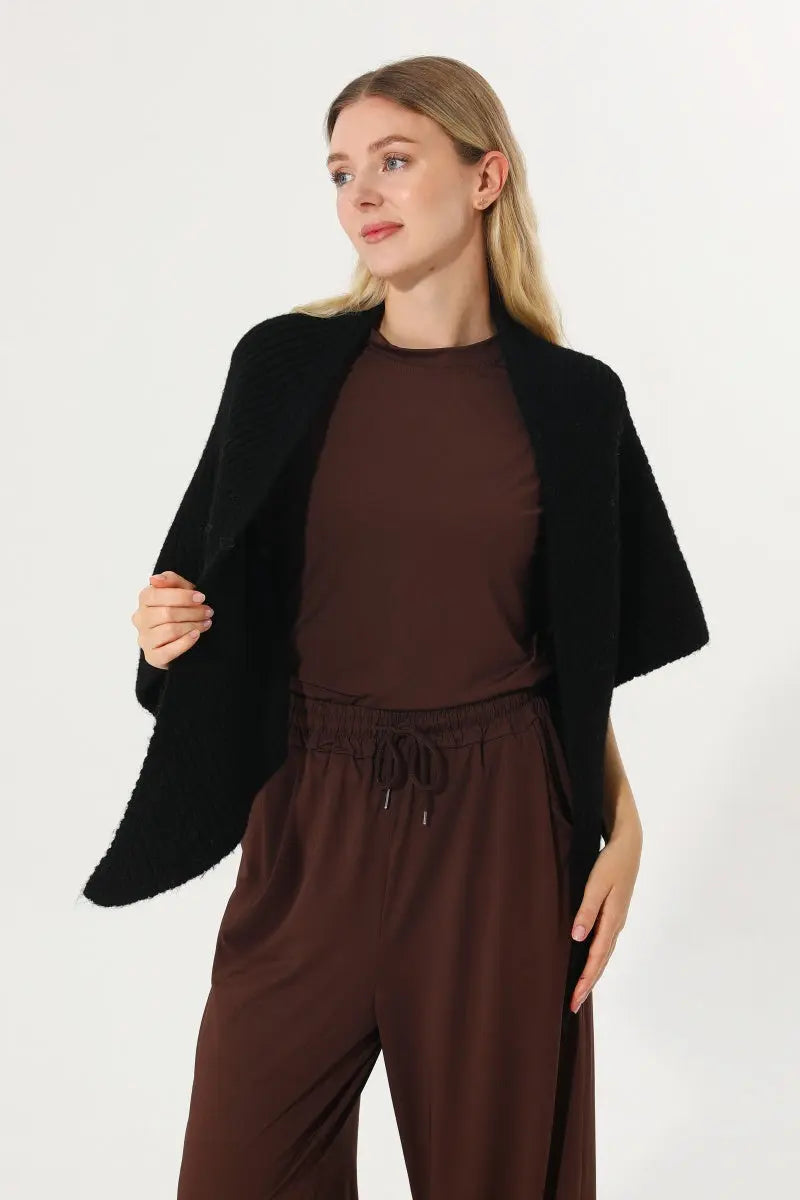 Multi‑Way Wear Ribbed Knit Warm Women Shawl Wrap - NeoKira Unlimited