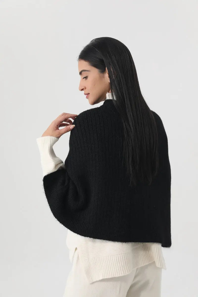 Women Earth Tone Knit Triangle Shawl Warm Cape Wrap 🧤🍂 - NeoKira Unlimited