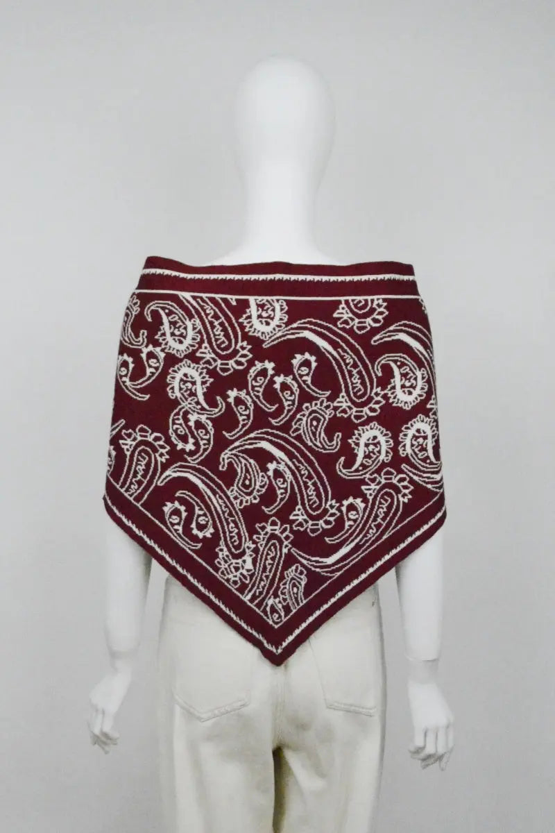 Paisley Knit Triangle Scarf Multi Wear Head Wrap 🧶🍂 - NeoKira Unlimited