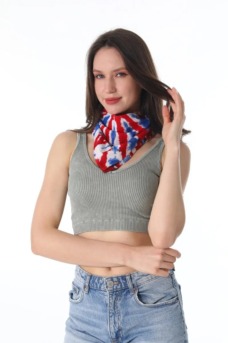Patriotic Tie Dye Bandana – Square Scarf - NeoKira Unlimited