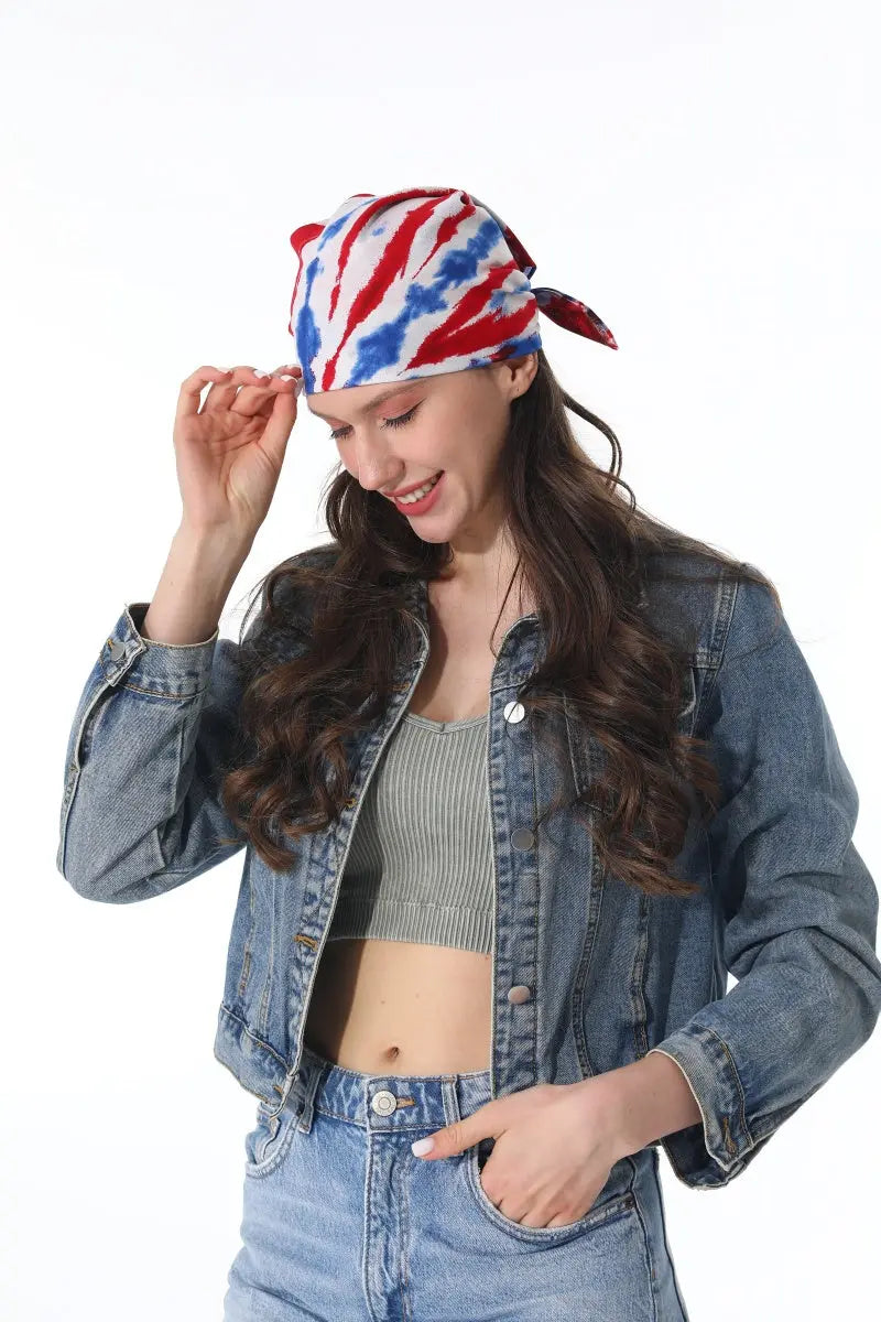 Patriotic Tie Dye Bandana – Square Scarf - NeoKira Unlimited