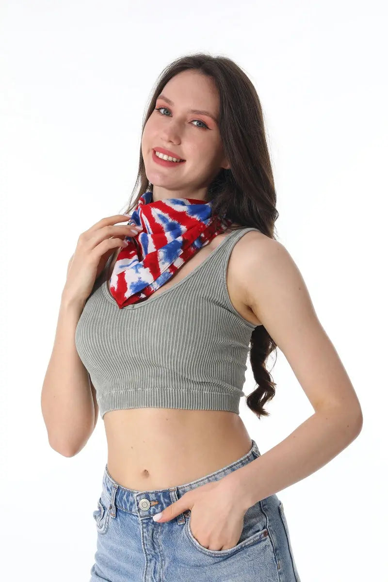 Patriotic Tie Dye Bandana – Square Scarf - NeoKira Unlimited