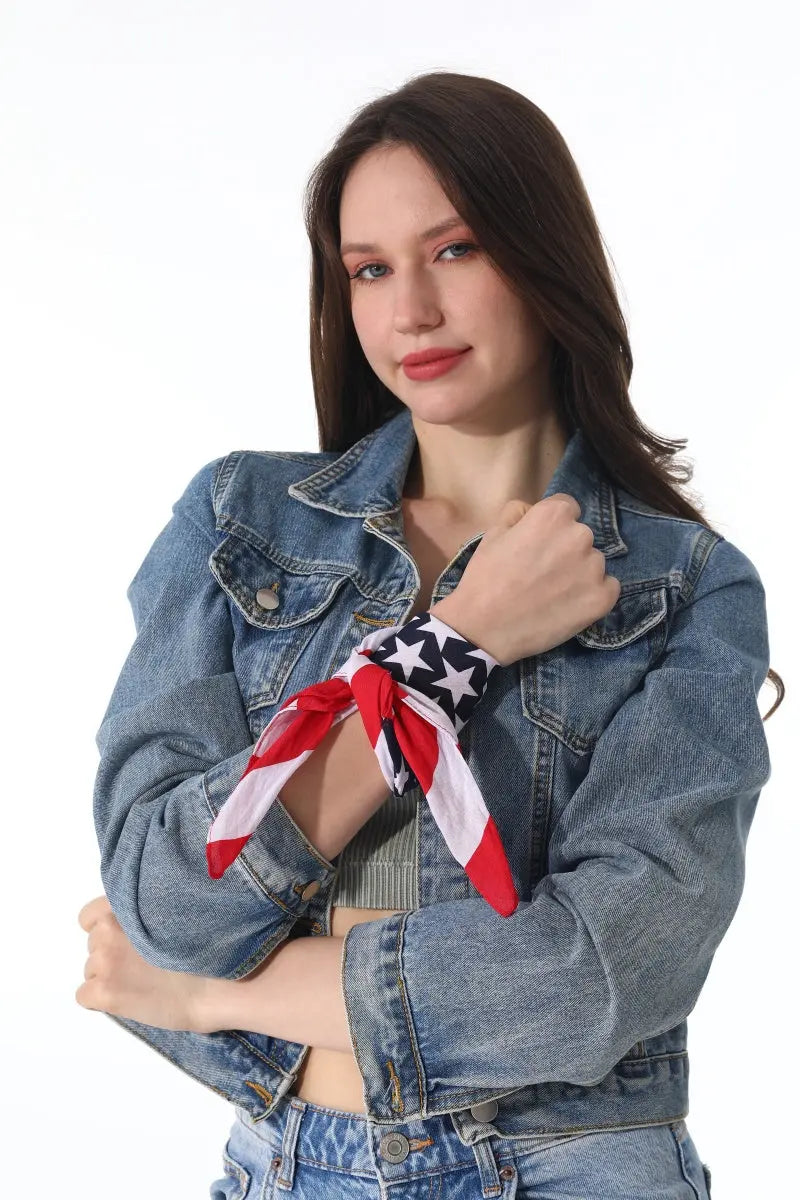 USA Flag Bandana – Cotton Star Stripe Scarf - NeoKira Unlimited