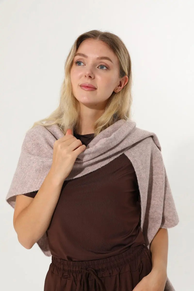 Soft Knit Triangle Multi‑way Wear Women Warm Shawl Scarf - NeoKira Unlimited