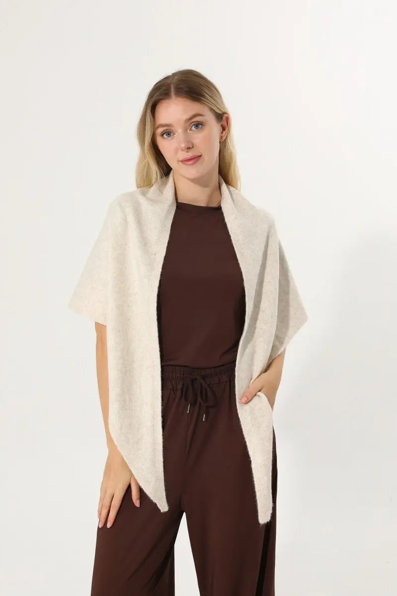 Soft Knit Triangle Multi‑way Wear Women Warm Shawl Scarf - NeoKira Unlimited