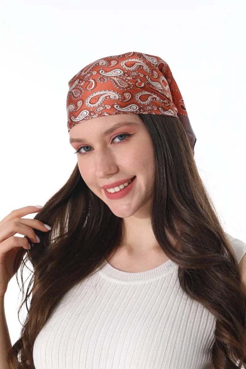 Retro Paisley Silky Square Scarf Versatile Women Neck Bandana 🌷✨ - NeoKira Unlimited