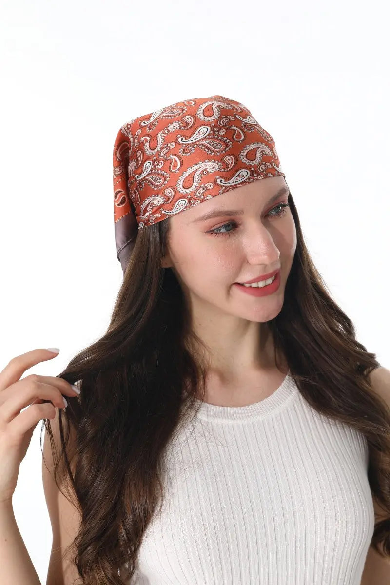 Retro Paisley Silky Square Scarf Versatile Women Neck Bandana 🌷✨ - NeoKira Unlimited