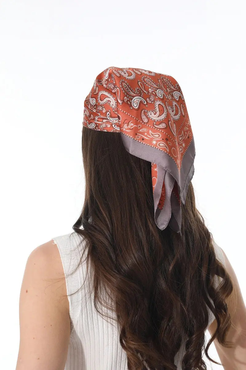 Retro Paisley Silky Square Scarf Versatile Women Neck Bandana 🌷✨ - NeoKira Unlimited