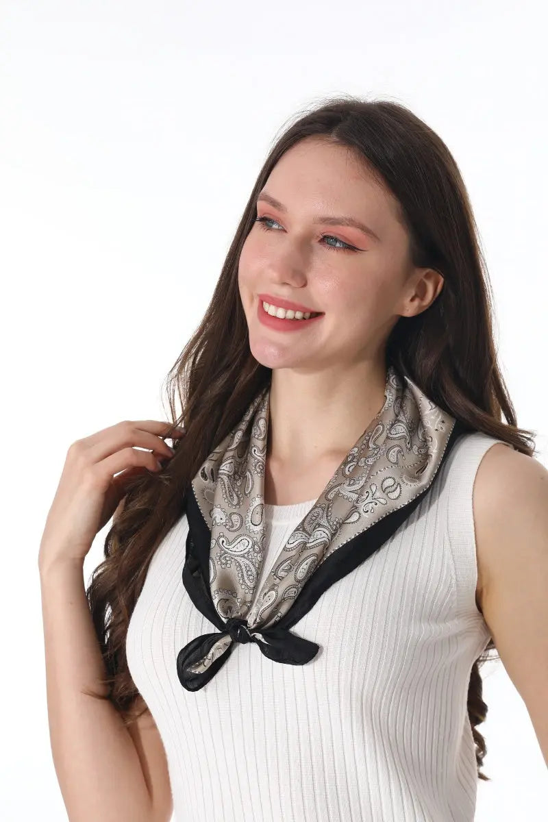 Retro Paisley Silky Square Scarf Versatile Women Neck Bandana 🌷✨ - NeoKira Unlimited